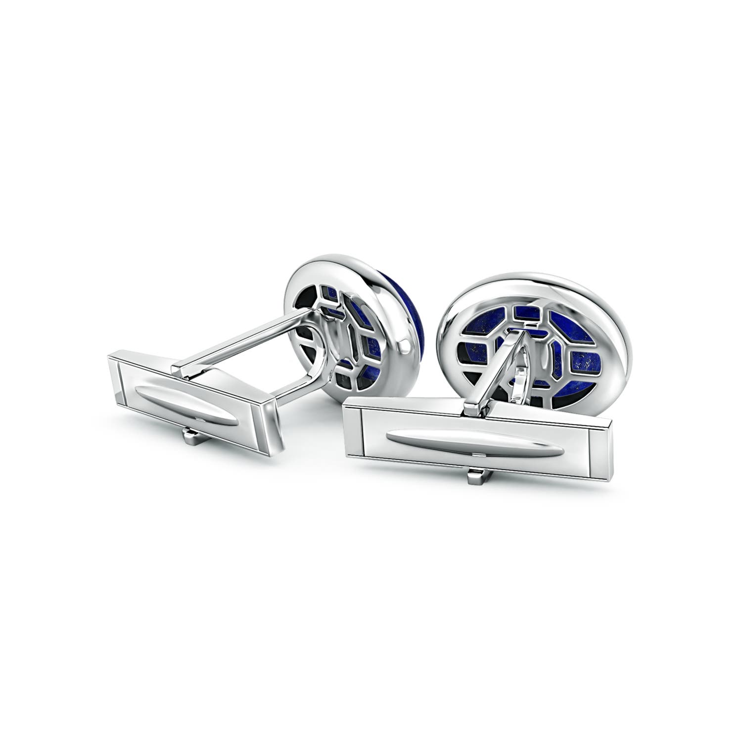 ラピスラズリ　0410 Oval Lapis Lazuli Men's Cufflinks