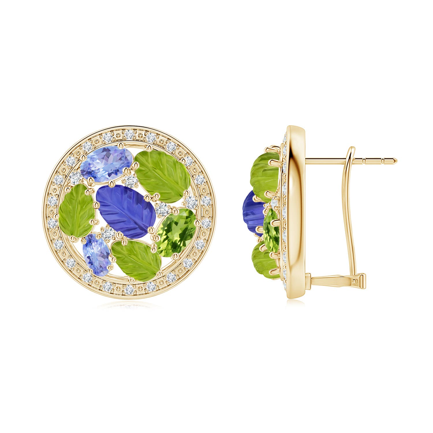 The Heritage Collection Tanzanite and Peridot Button Stud Earrings by D.K. Surana