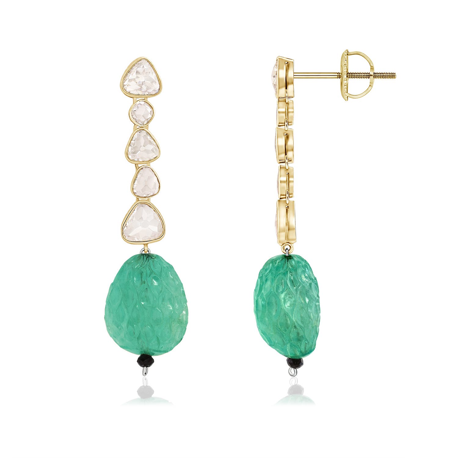 19x16mm AAAA The Heritage Collection Emerald Drop Earrings by D.K. Surana in 18K Yellow Gold - main