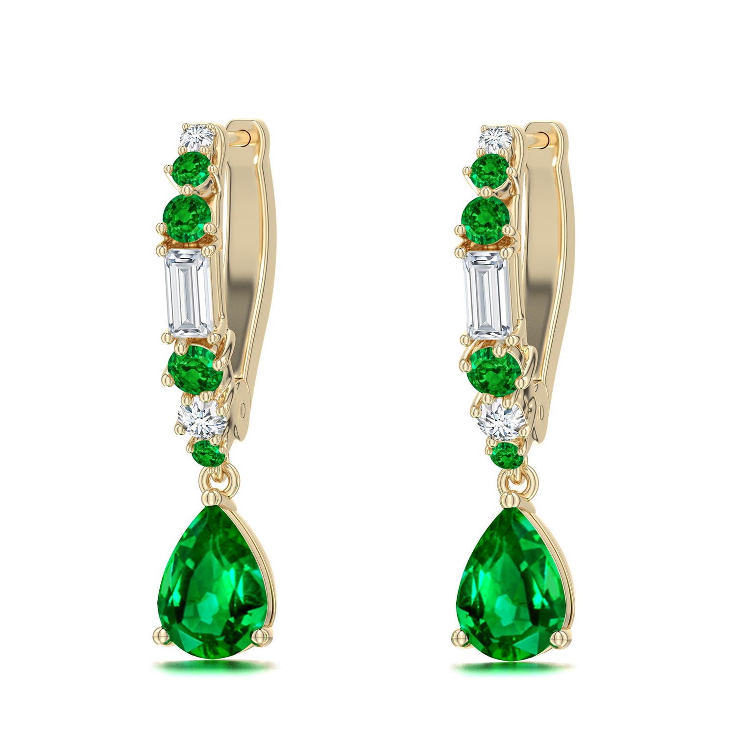 Lab Grown Emerald Jewelry - Earrings