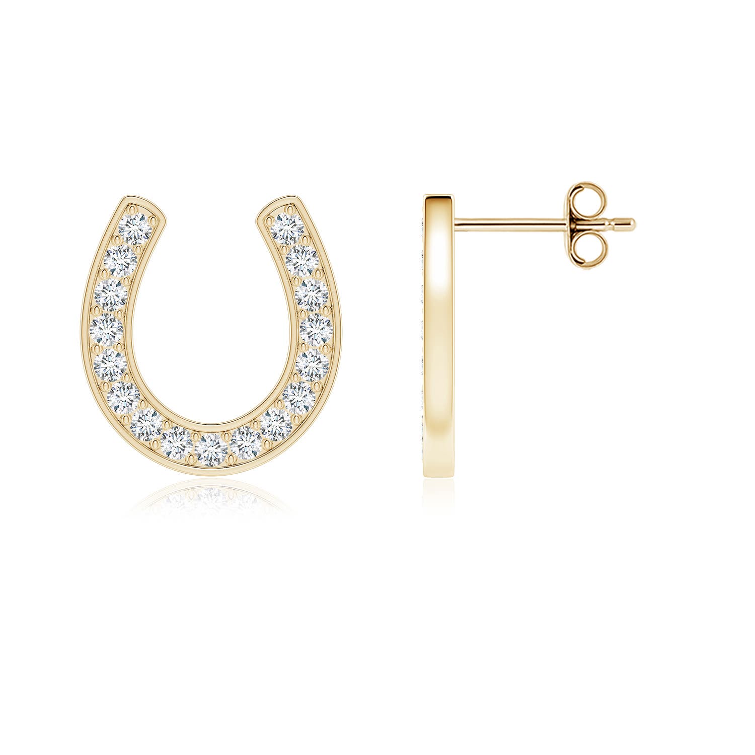 1.5mm FGVS Equestria Horseshoe Studs in Yellow Gold - main