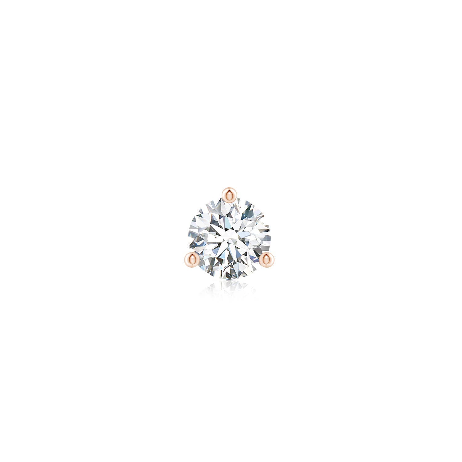 Angara 0.38 CTW Prong-Set Round Lab-Grown Diamond Martini Stud Earring in 14K Rose Gold