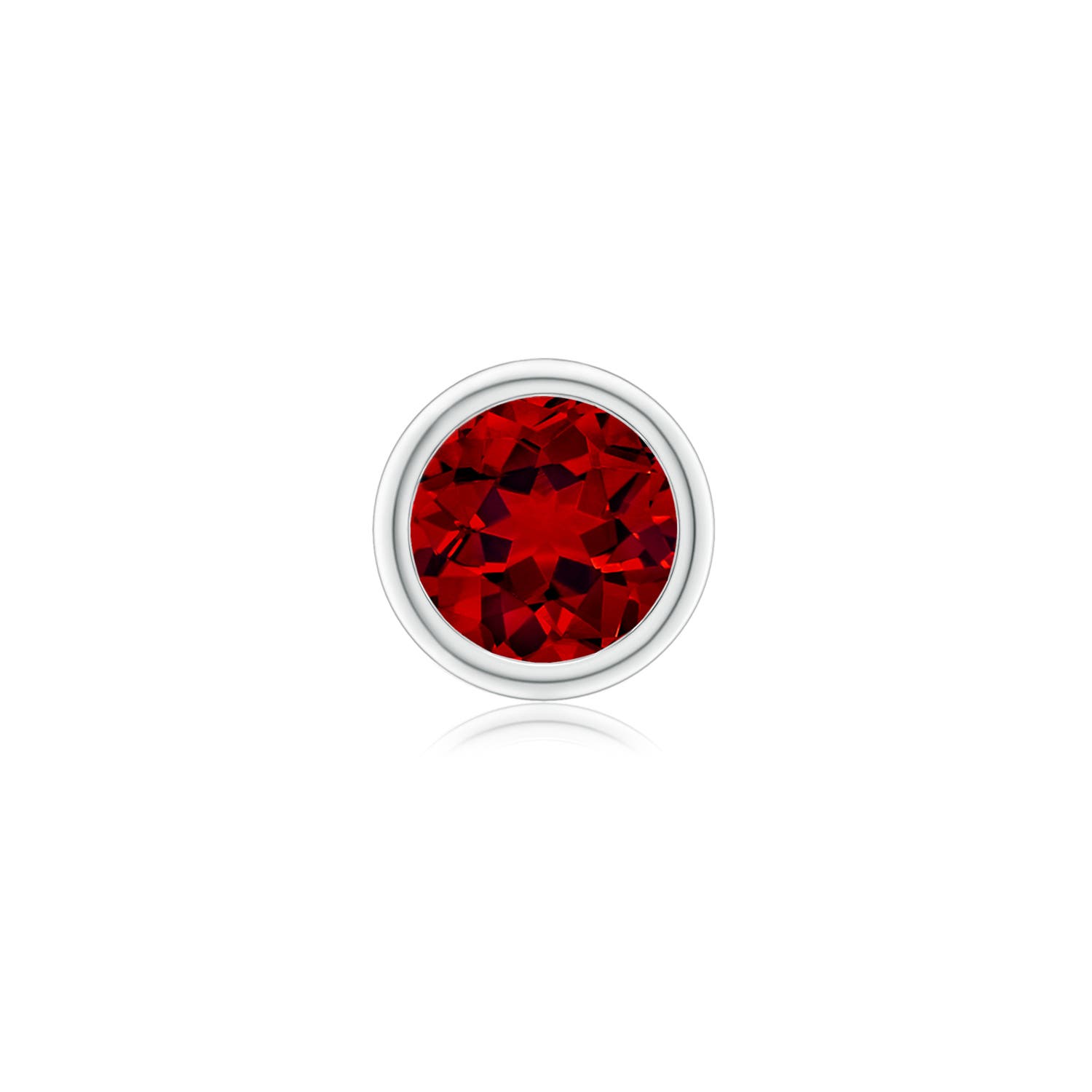 9mm Labgrown Bezel-Set Lab-Grown Ruby Solitaire Stud Earring in White Gold - main