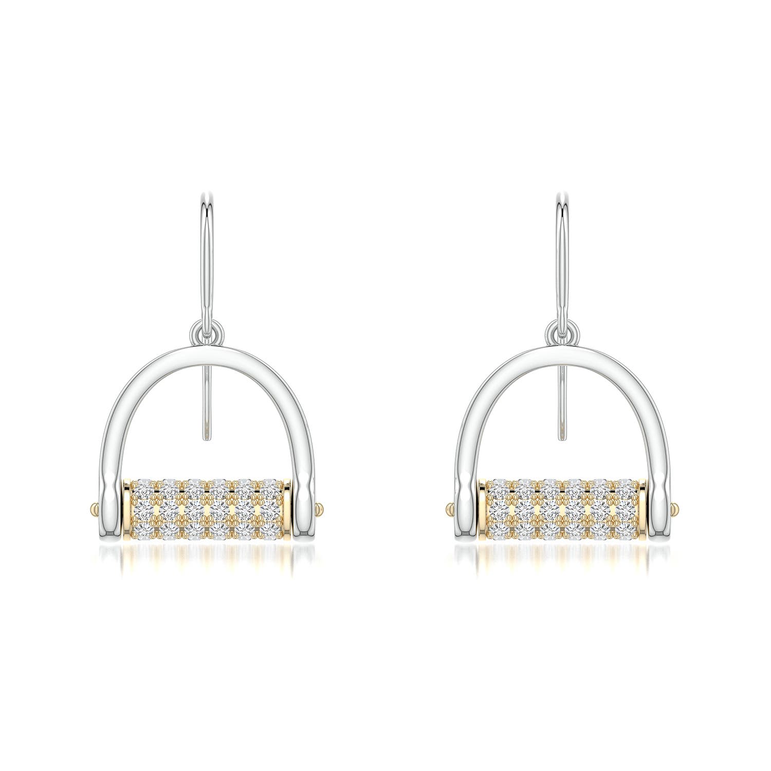 1.3mm HSI2 Equestria Stirrup Drop Earrings in 999-18K Mixed Metal - main