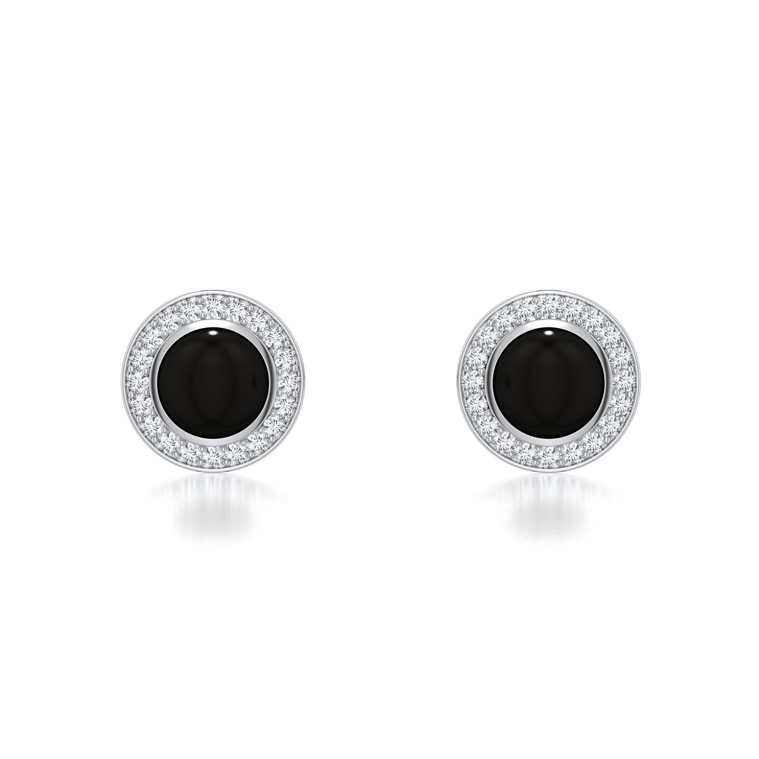 8mm AAA Equestria Top Hat Studs in White Gold - main