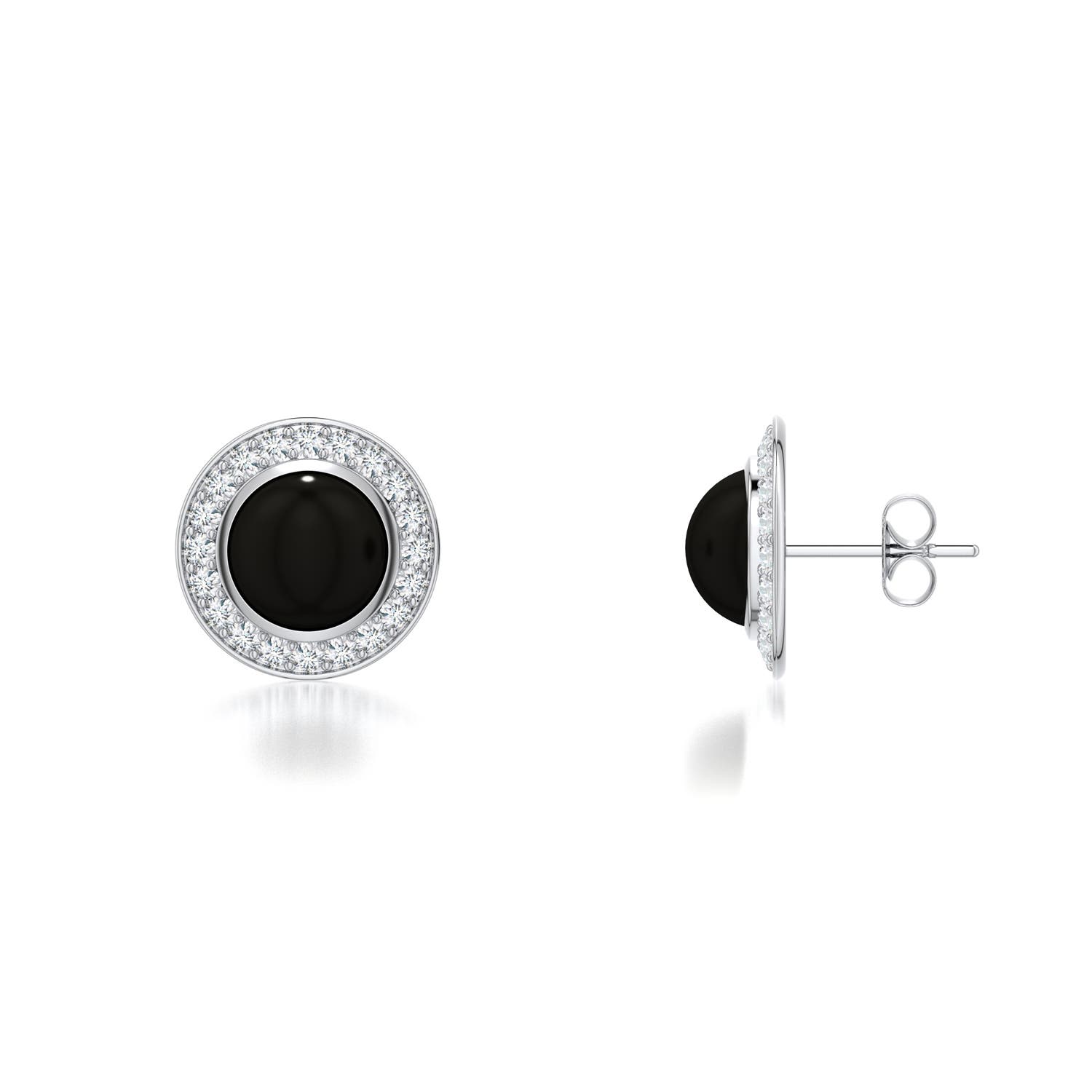 8mm AAA Equestria Top Hat Studs in White Gold - side