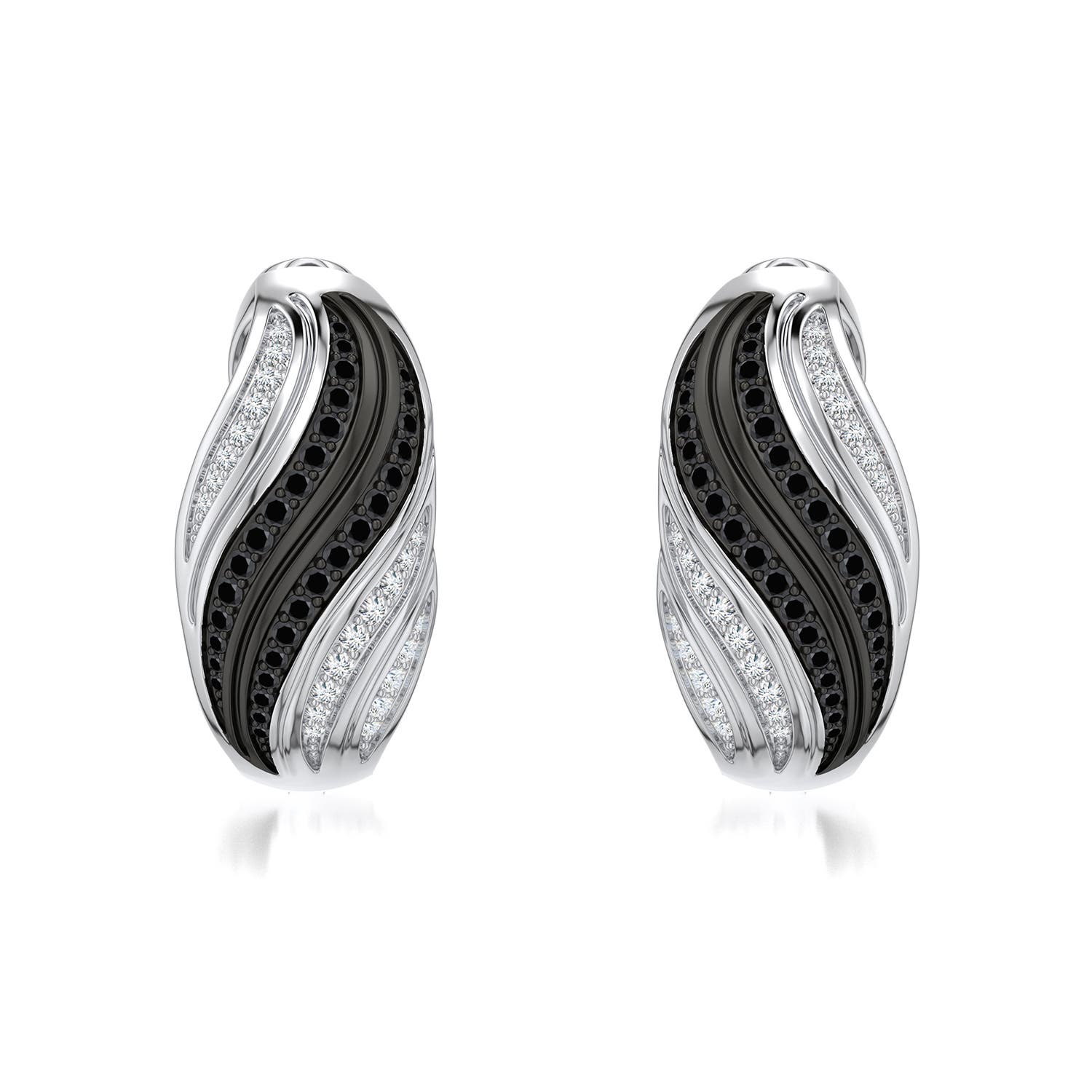 1.2mm Better Equestria Friesian Feathering Hoops in White Gold - main