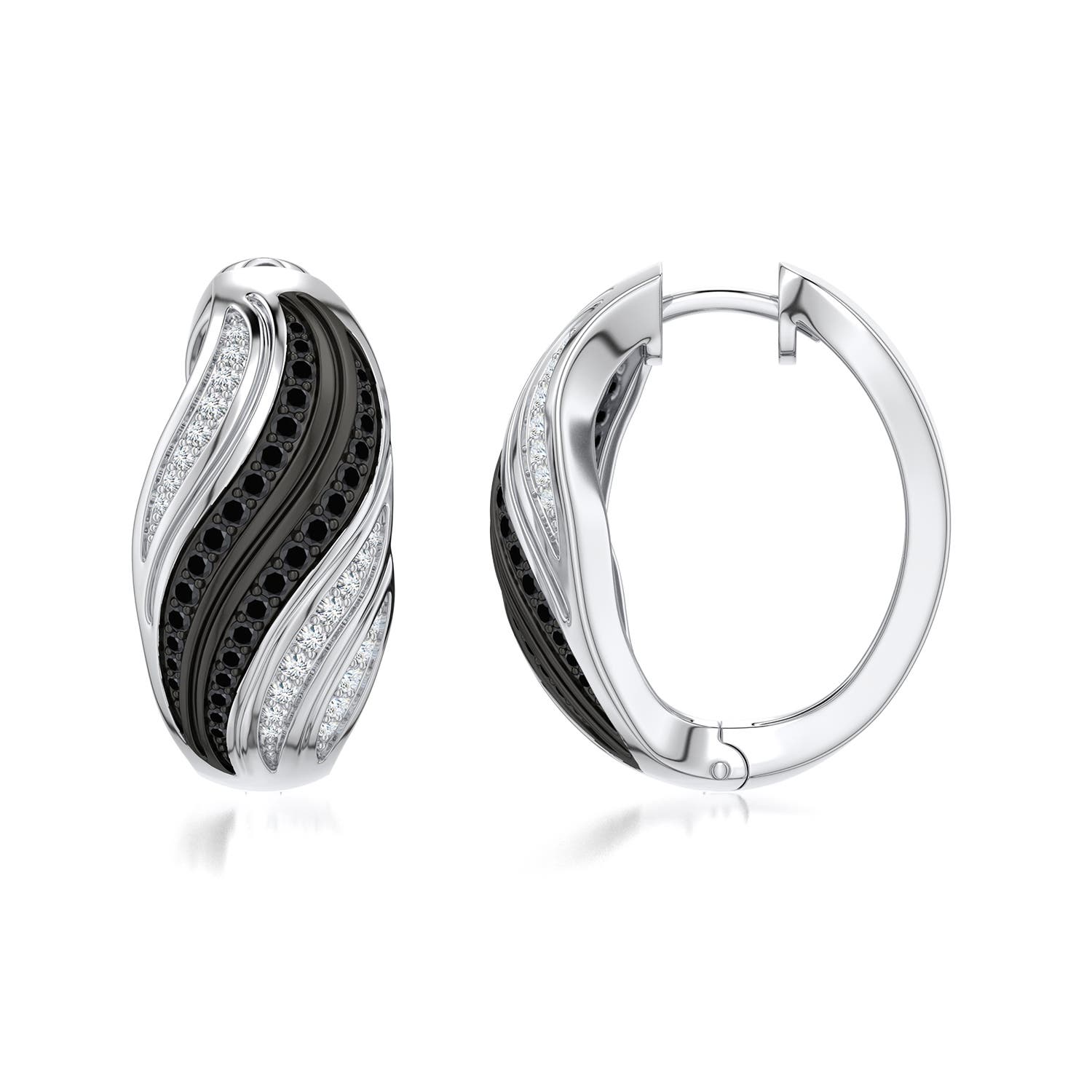 1.2mm Better Equestria Friesian Feathering Hoops in White Gold - side