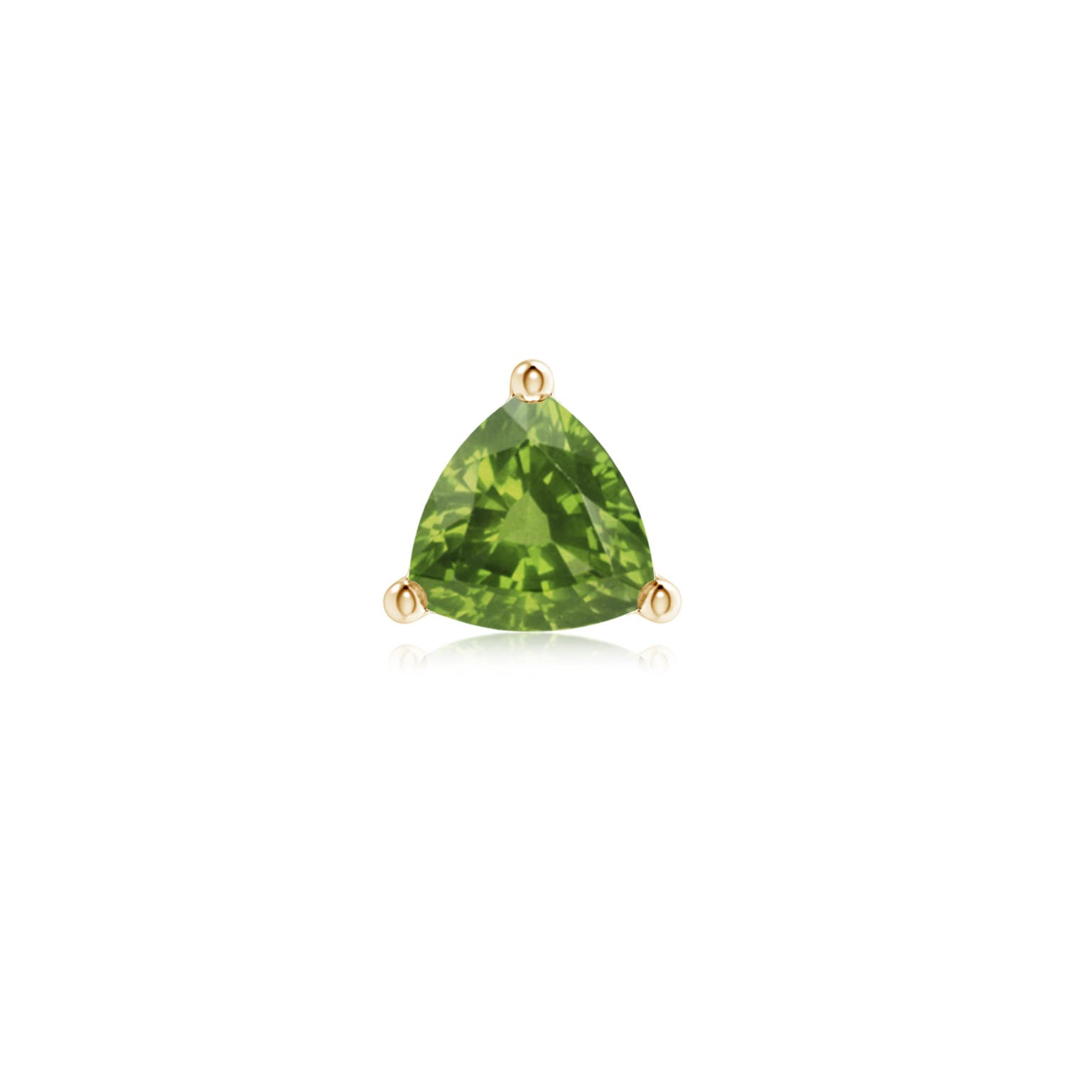 8mm AAAA Basket-Set Trillion Peridot Stud Earring in Yellow Gold - main