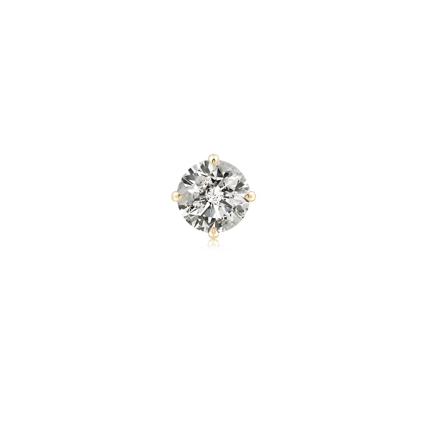 Angara 0.5 CTW Claw-Set Round Diamond Solitaire Stud Earring in 18K Yellow Gold