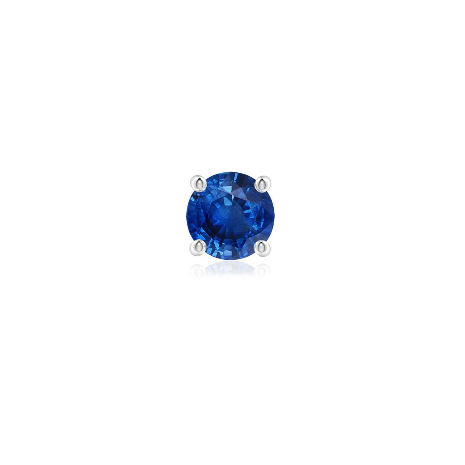 5.5mm AAA Vintage Style Round Blue Sapphire Solitaire Stud Earring in White Gold - main
