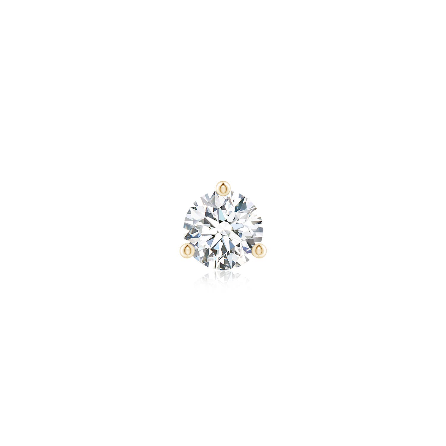 Angara 0.38 CTW Prong-Set Round Diamond Martini Stud Earring in 14K Yellow Gold