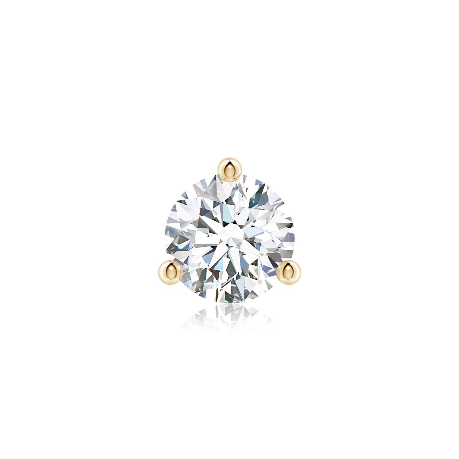 Angara 3.0 CTW Prong-Set Round Diamond Martini Stud Earring in 14K Yellow Gold