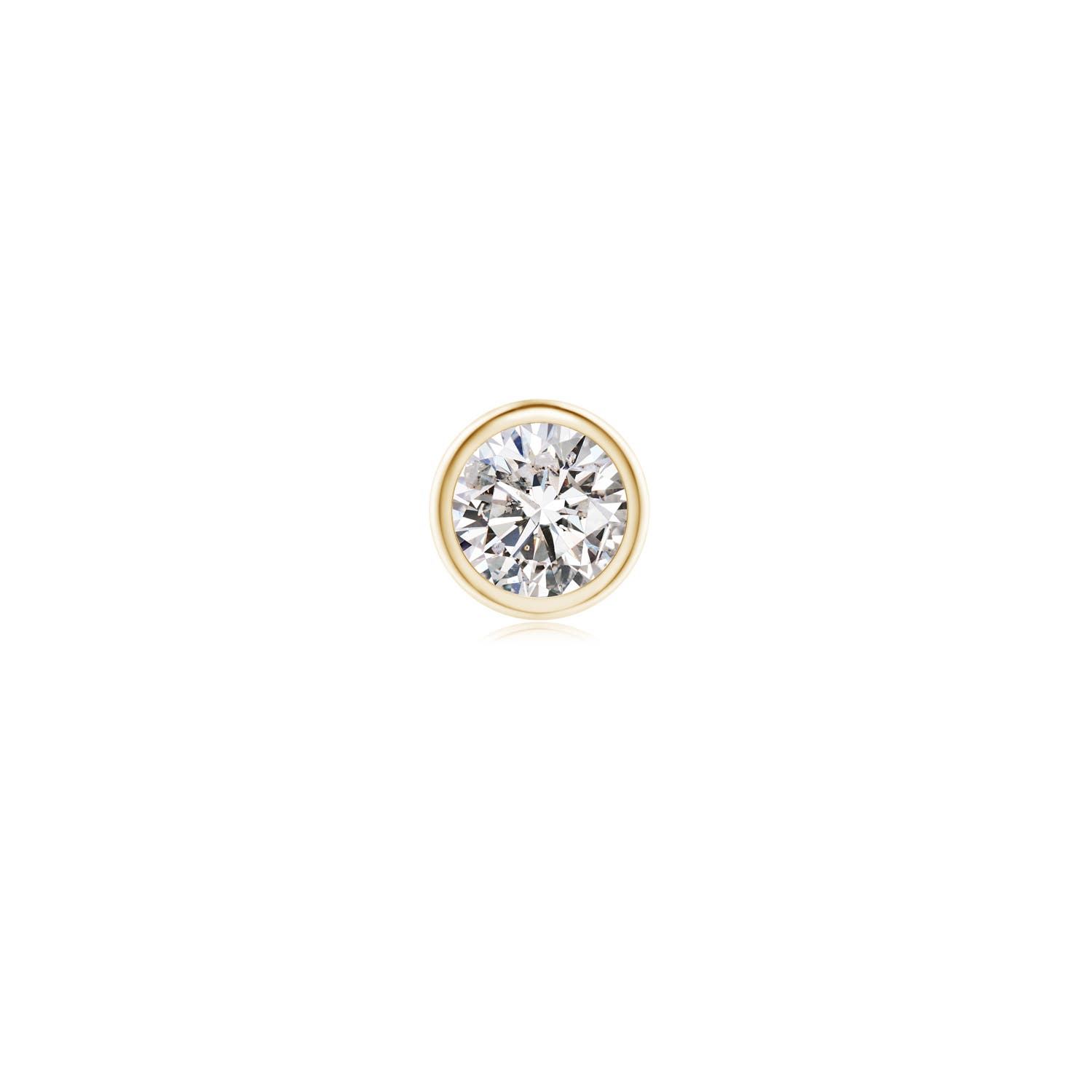 Angara 4 MM Bezel-Set Diamond Martini Stud Earring in 14K Yellow Gold