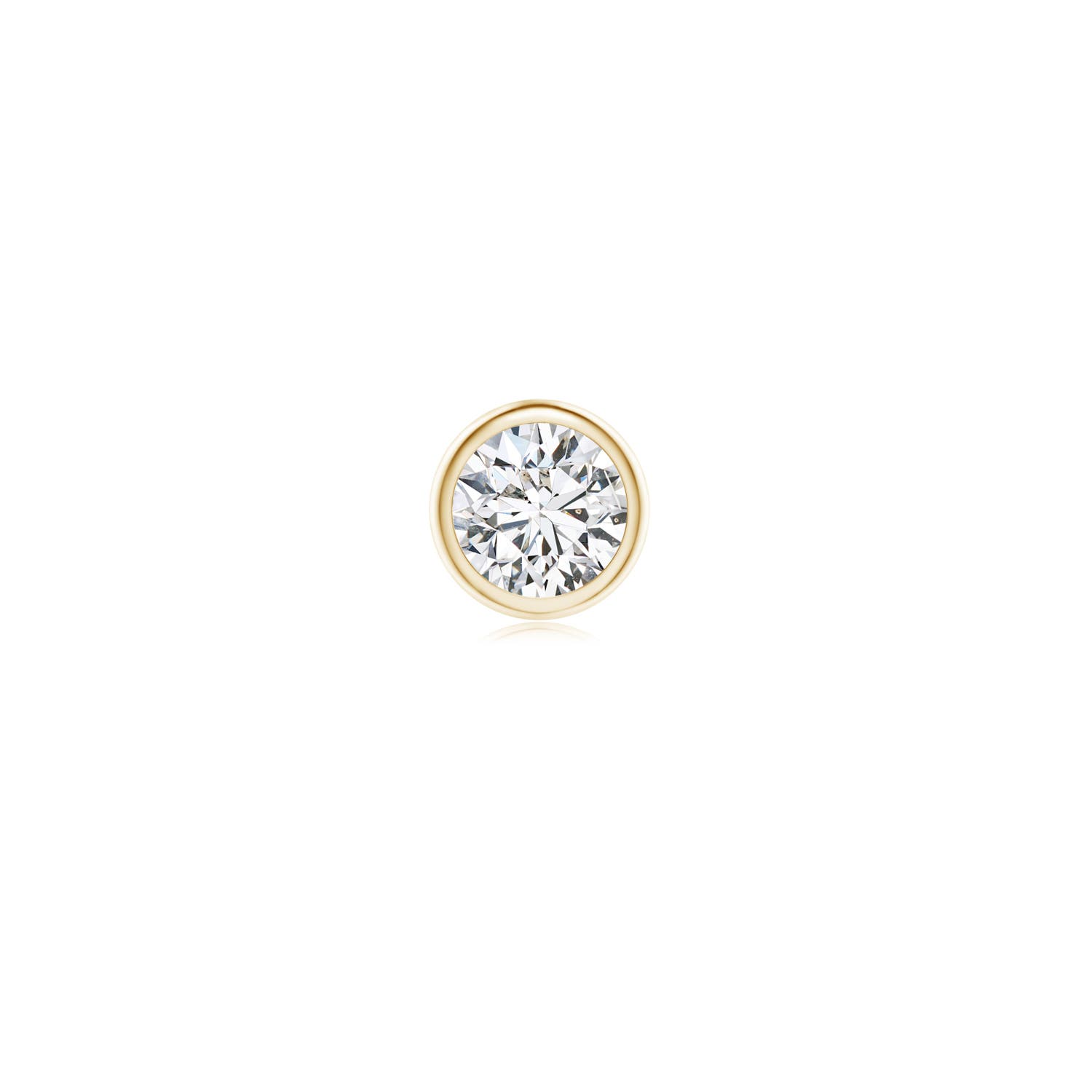 Angara 4 MM Bezel-Set Diamond Martini Stud Earring in 18K Yellow Gold