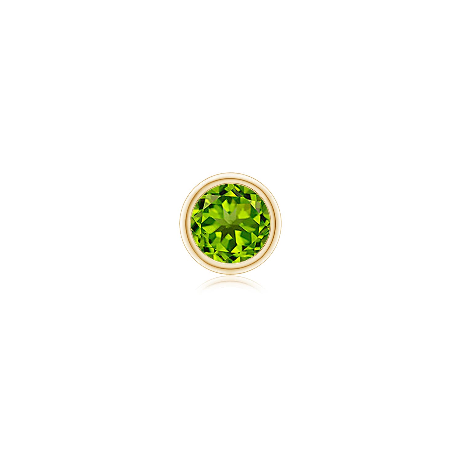 6mm AAAA Bezel-Set Peridot Solitaire Stud Earring in Yellow Gold - main