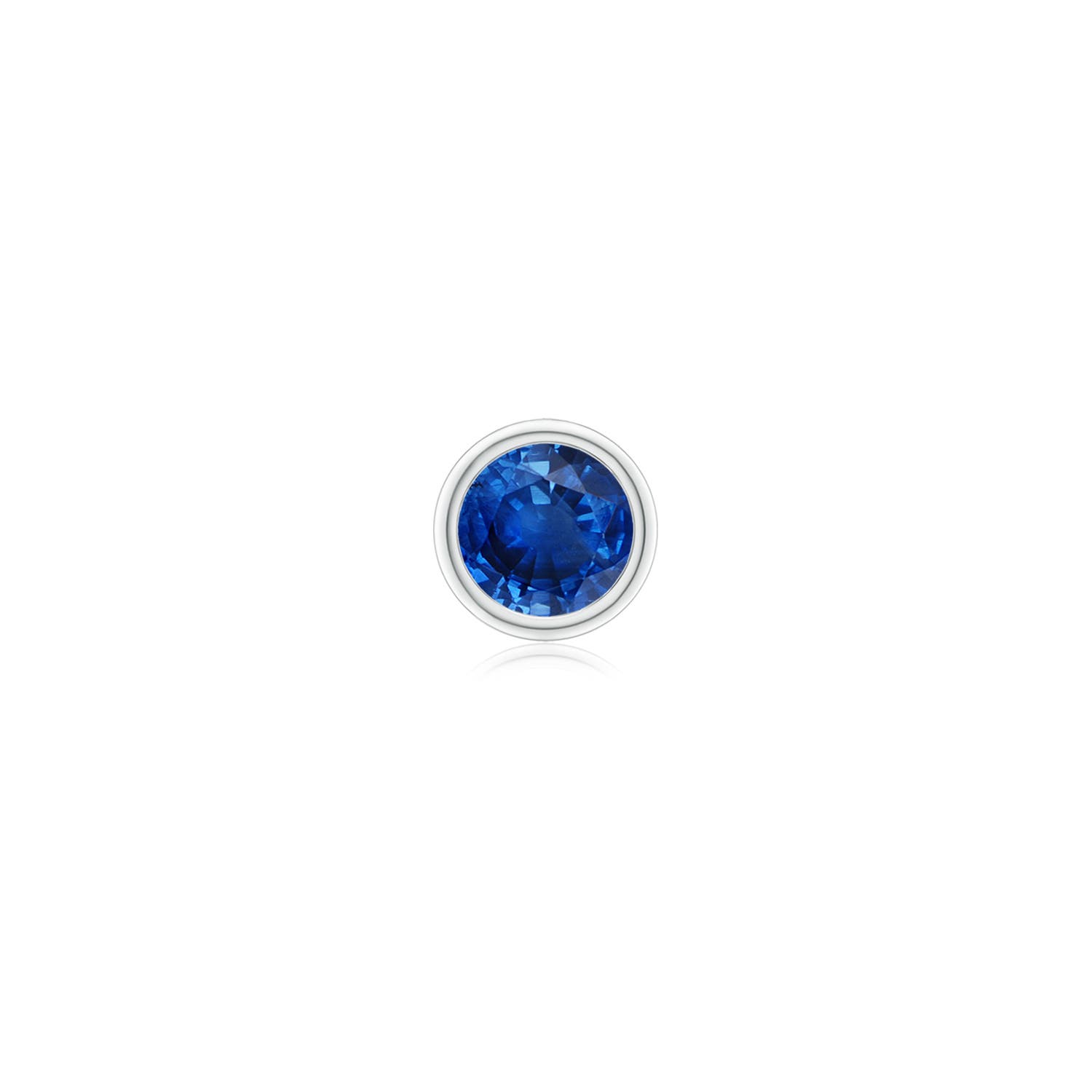 5mm AAA Bezel-Set Blue Sapphire Solitaire Stud Earring in 18K White Gold - main