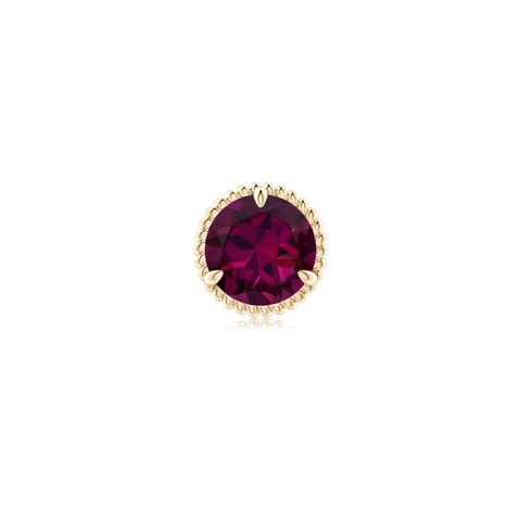 7mm AAAA Rope Framed Claw-Set Rhodolite Martini Stud Earring in Yellow Gold - main
