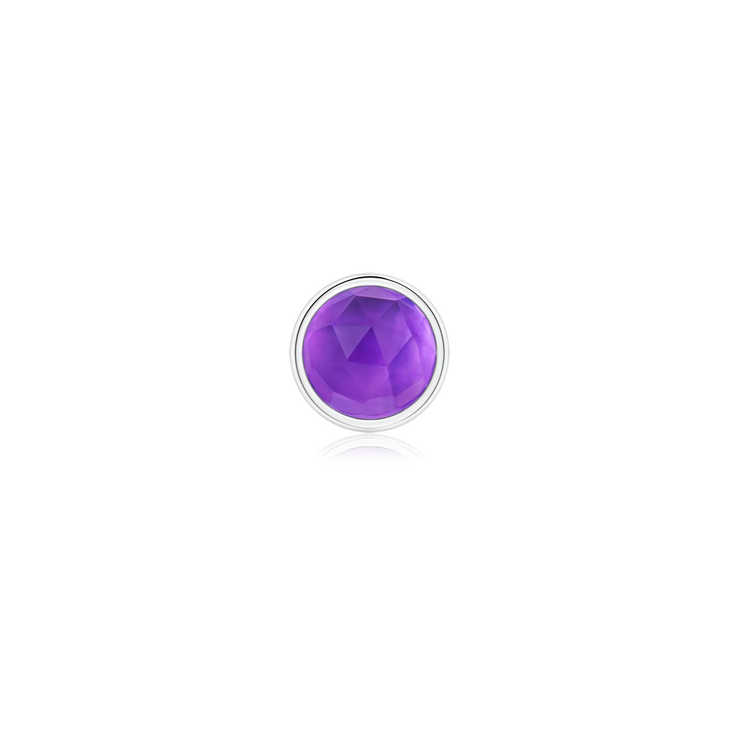 5mm AAA Bezel Set Amethyst Solitaire Stud Earring in White Gold - main