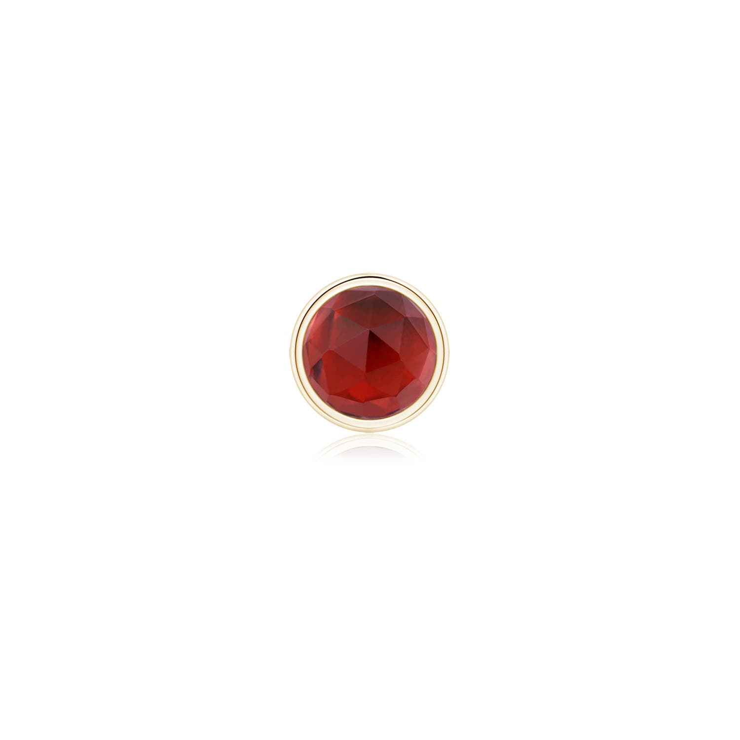 5mm AAA Bezel Set Garnet Solitaire Stud Earring in Yellow Gold - main
