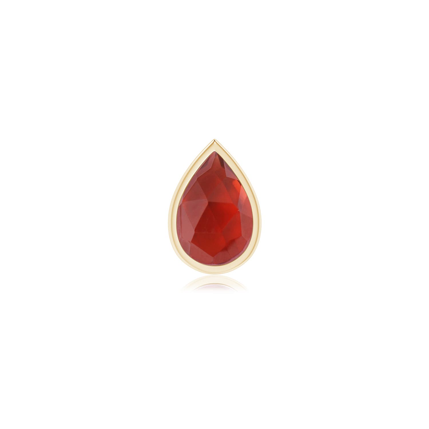6x4mm AAA Pear-Shaped Garnet Solitaire Stud Earring in Yellow Gold - main