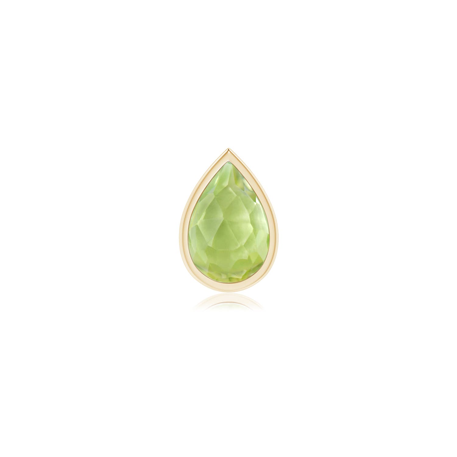 6x4mm AAA Pear-Shaped Peridot Solitaire Stud Earring in Yellow Gold - main