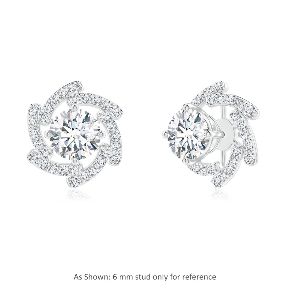 1.35mm GVS2 Diamond Pinwheel Earring Jackets in White Gold side 1