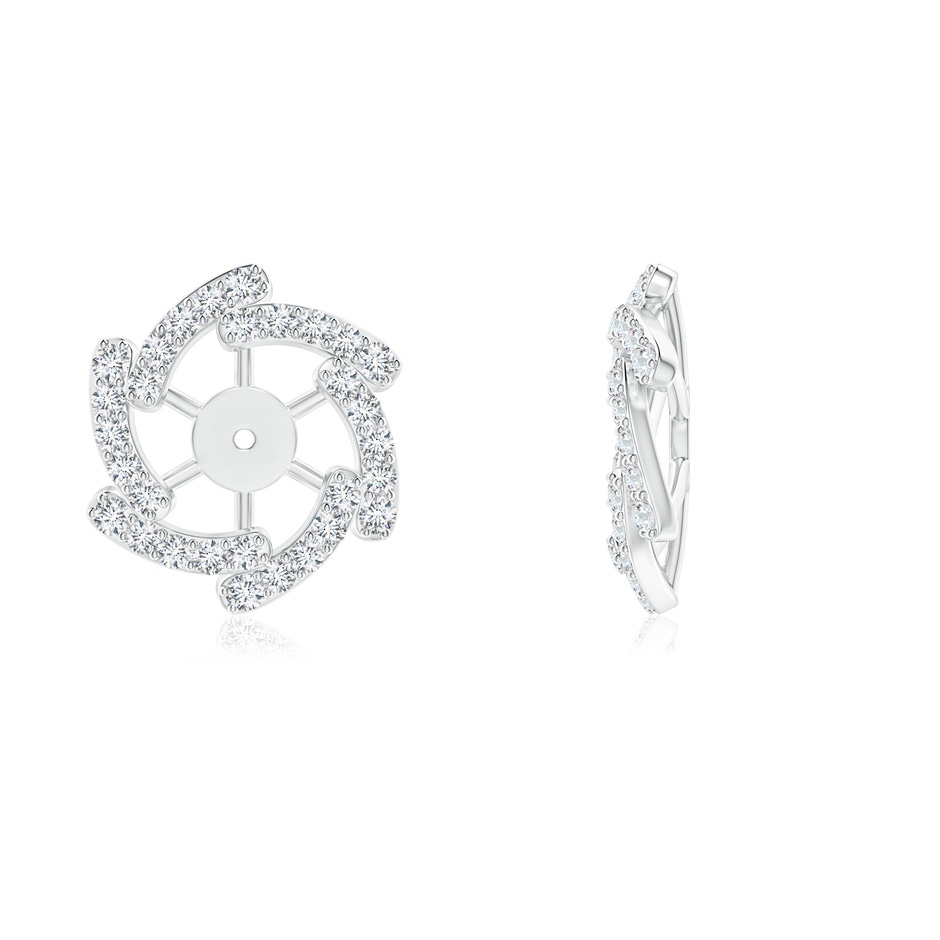 1.35mm GVS2 Diamond Pinwheel Earring Jackets in White Gold side 1