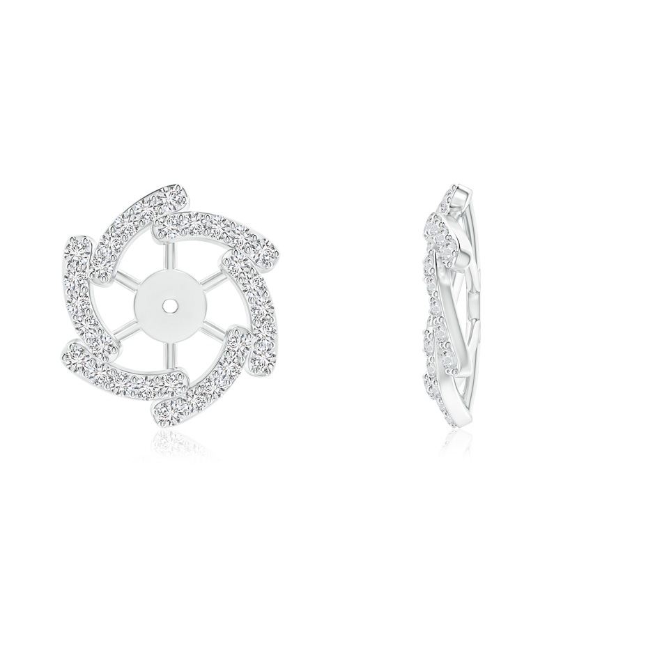 1.35mm HSI2 Diamond Pinwheel Earring Jackets in White Gold side 1