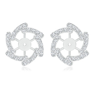 1.7mm GVS2 Diamond Pinwheel Earring Jackets in White Gold