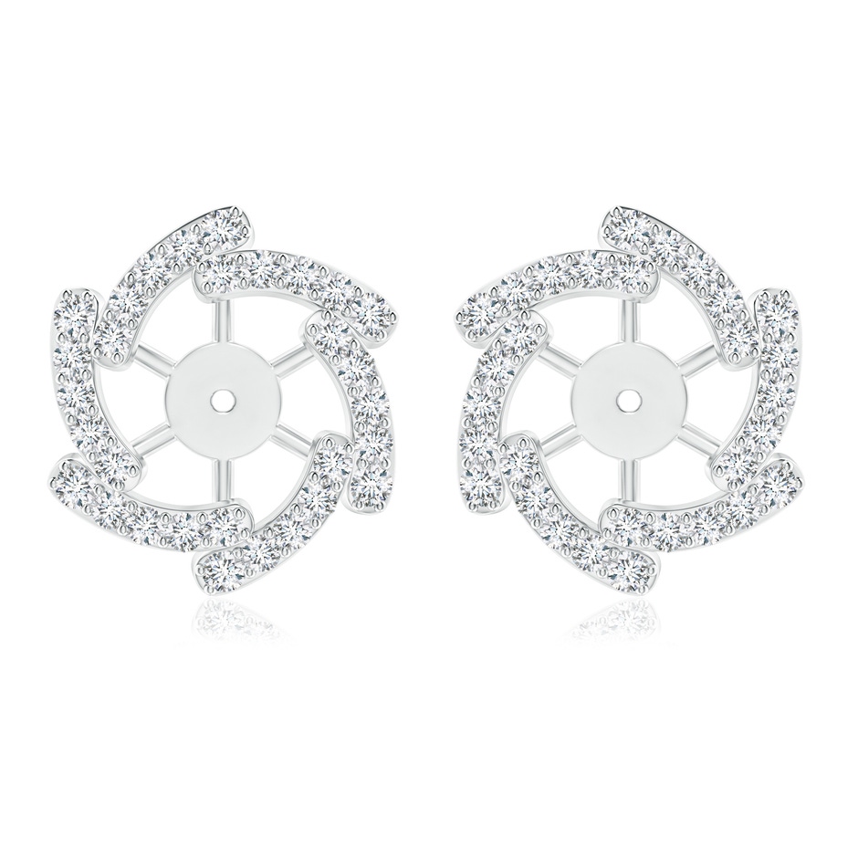 1.7mm GVS2 Diamond Pinwheel Earring Jackets in White Gold 