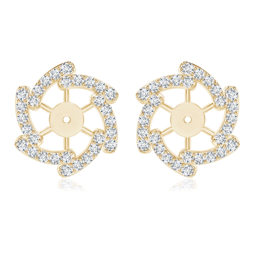 1.7mm GVS2 Diamond Pinwheel Earring Jackets in Yellow Gold