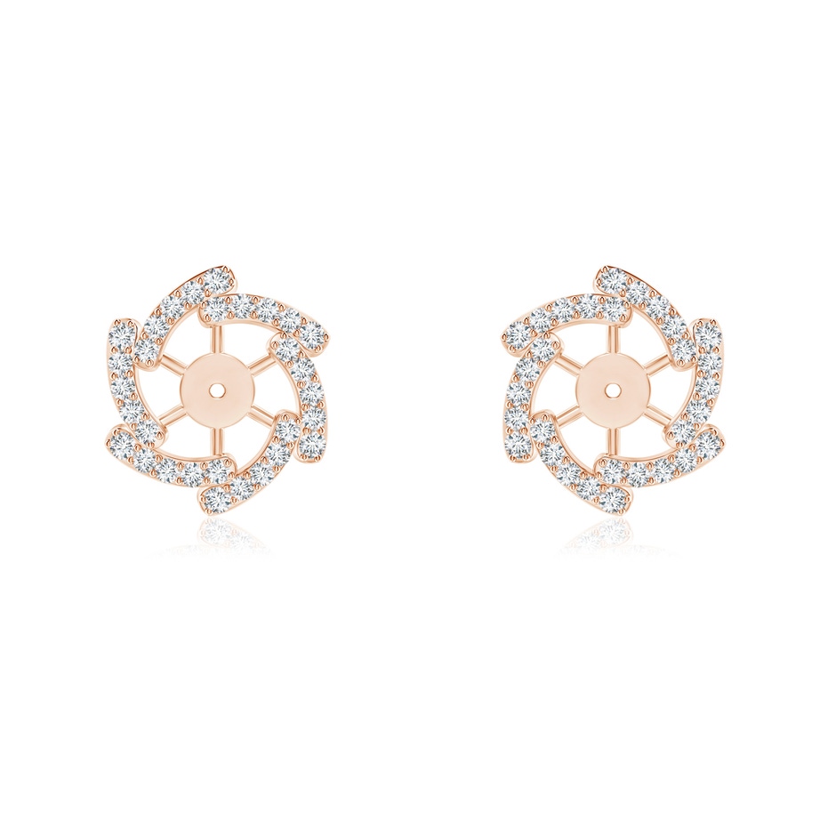 1mm GVS2 Diamond Pinwheel Earring Jackets in Rose Gold 