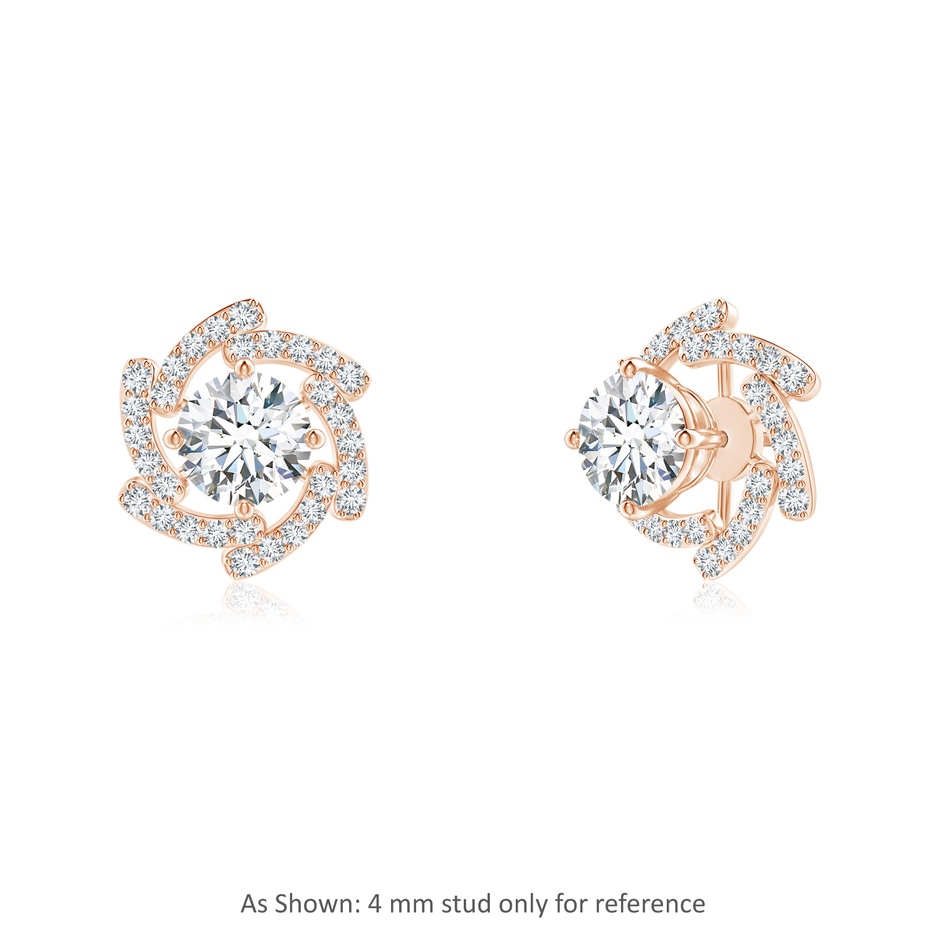 1mm GVS2 Diamond Pinwheel Earring Jackets in Rose Gold side 1