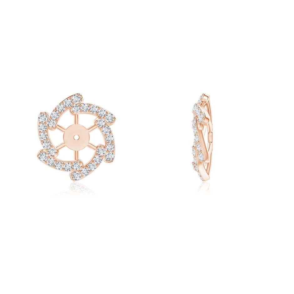 1mm GVS2 Diamond Pinwheel Earring Jackets in Rose Gold side 1