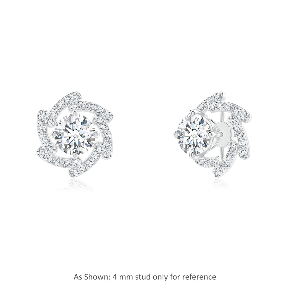 1mm GVS2 Diamond Pinwheel Earring Jackets in White Gold side 1