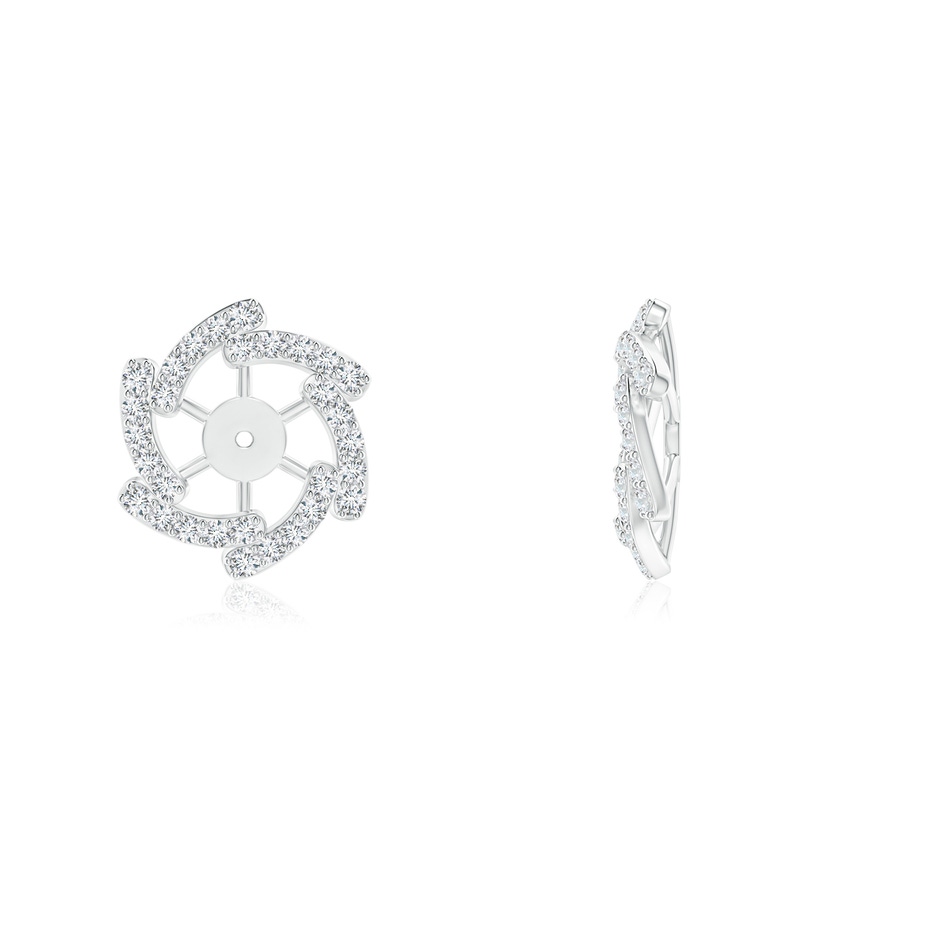 1mm GVS2 Diamond Pinwheel Earring Jackets in White Gold side 1