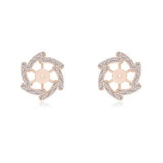 1mm IJI1I2 Diamond Pinwheel Earring Jackets in Rose Gold