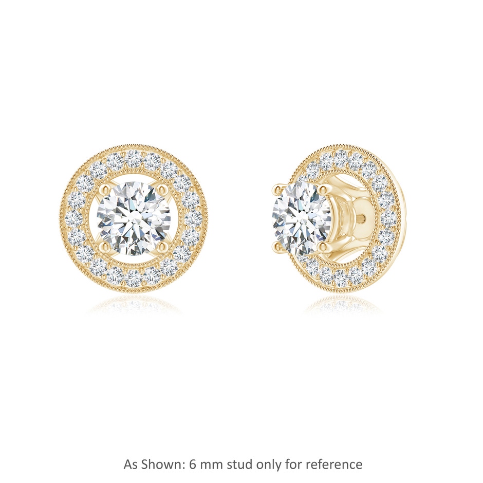 1.45mm GVS2 Classic Diamond Halo Earring Jackets in Yellow Gold side 1