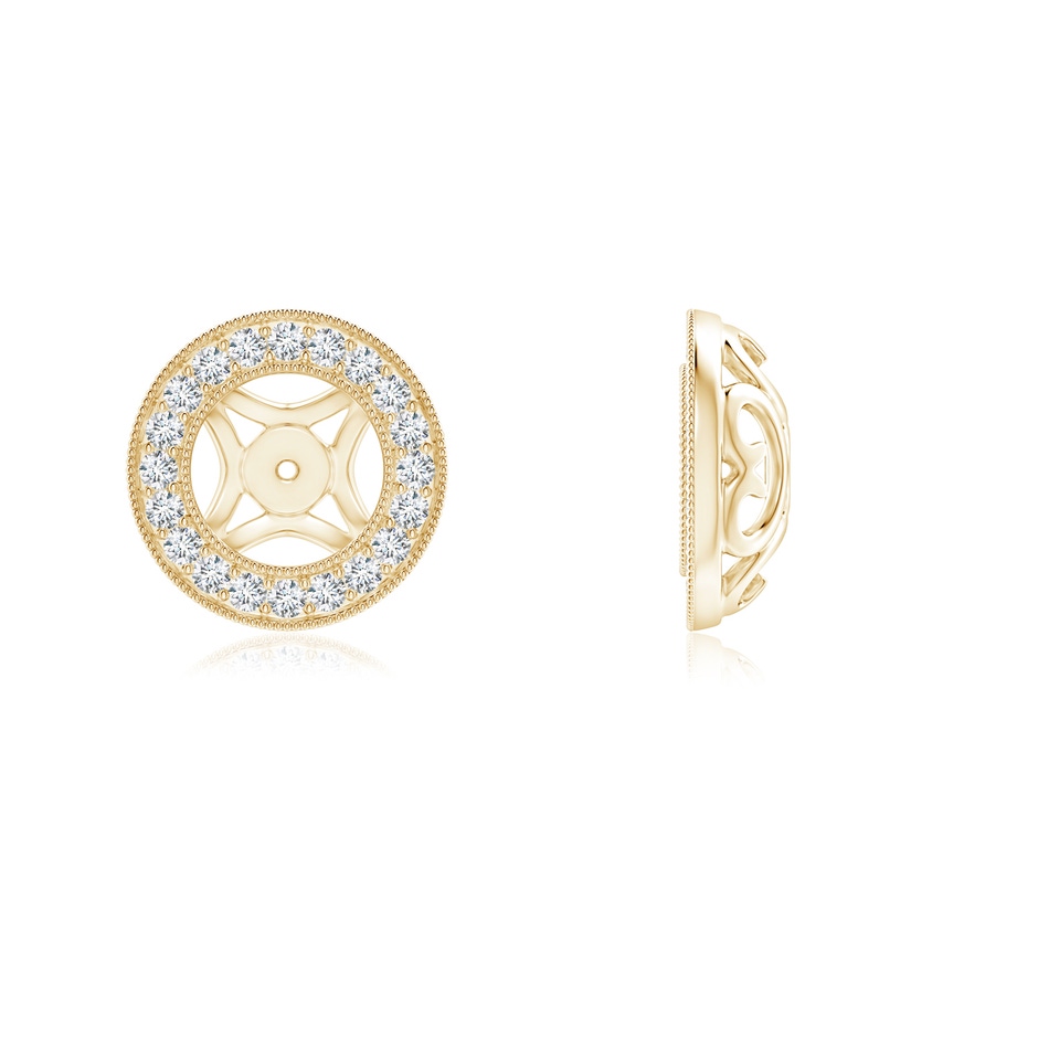 1.45mm GVS2 Classic Diamond Halo Earring Jackets in Yellow Gold side 1