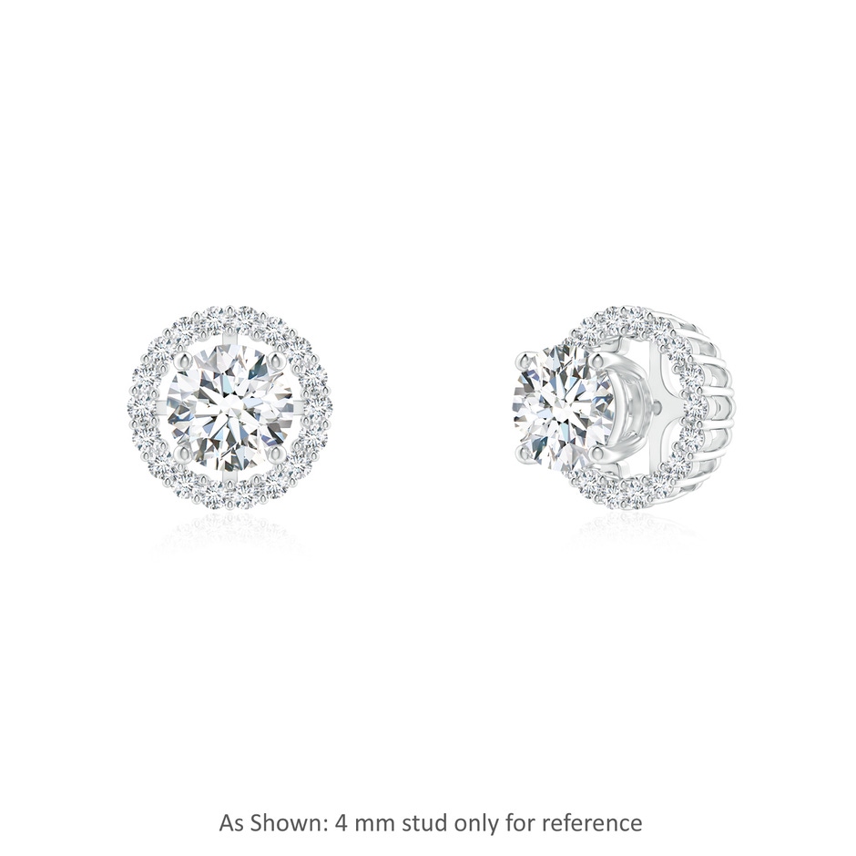 1.25mm GVS2 Prong-Set Diamond Halo Earring Jackets in White Gold side 1