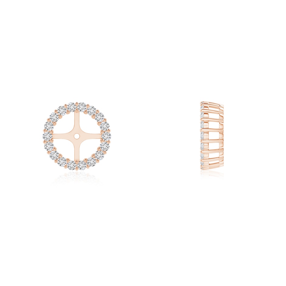 1.25mm HSI2 Prong-Set Diamond Halo Earring Jackets in 9K Rose Gold side 1