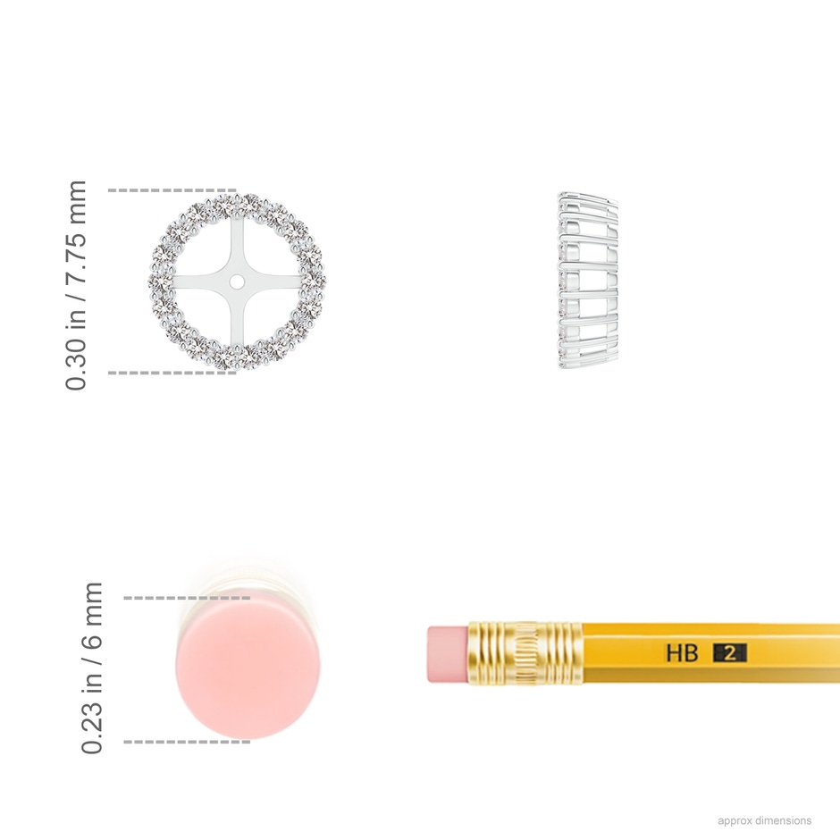 1.25mm IJI1I2 Prong-Set Diamond Halo Earring Jackets in White Gold ruler