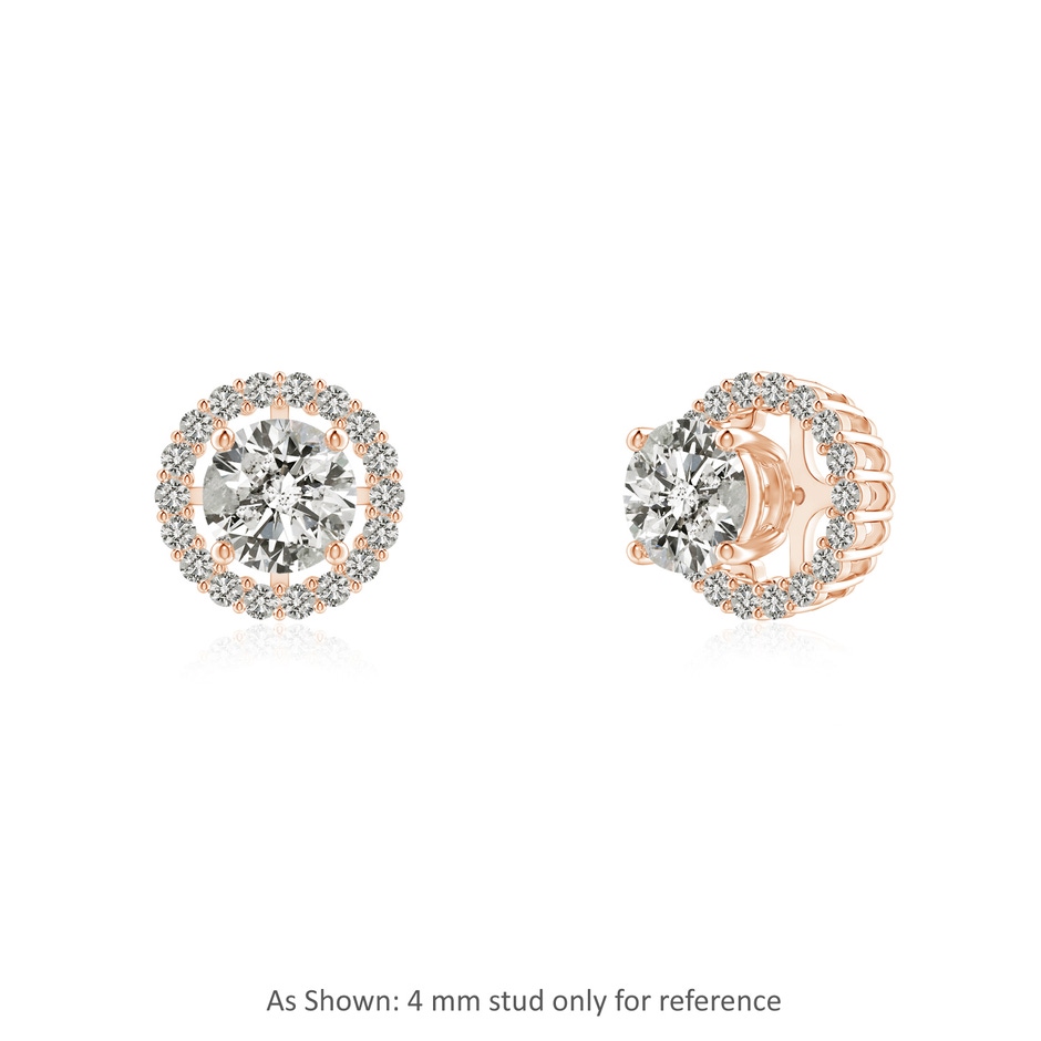1.25mm KI3 Prong-Set Diamond Halo Earring Jackets in Rose Gold side 1