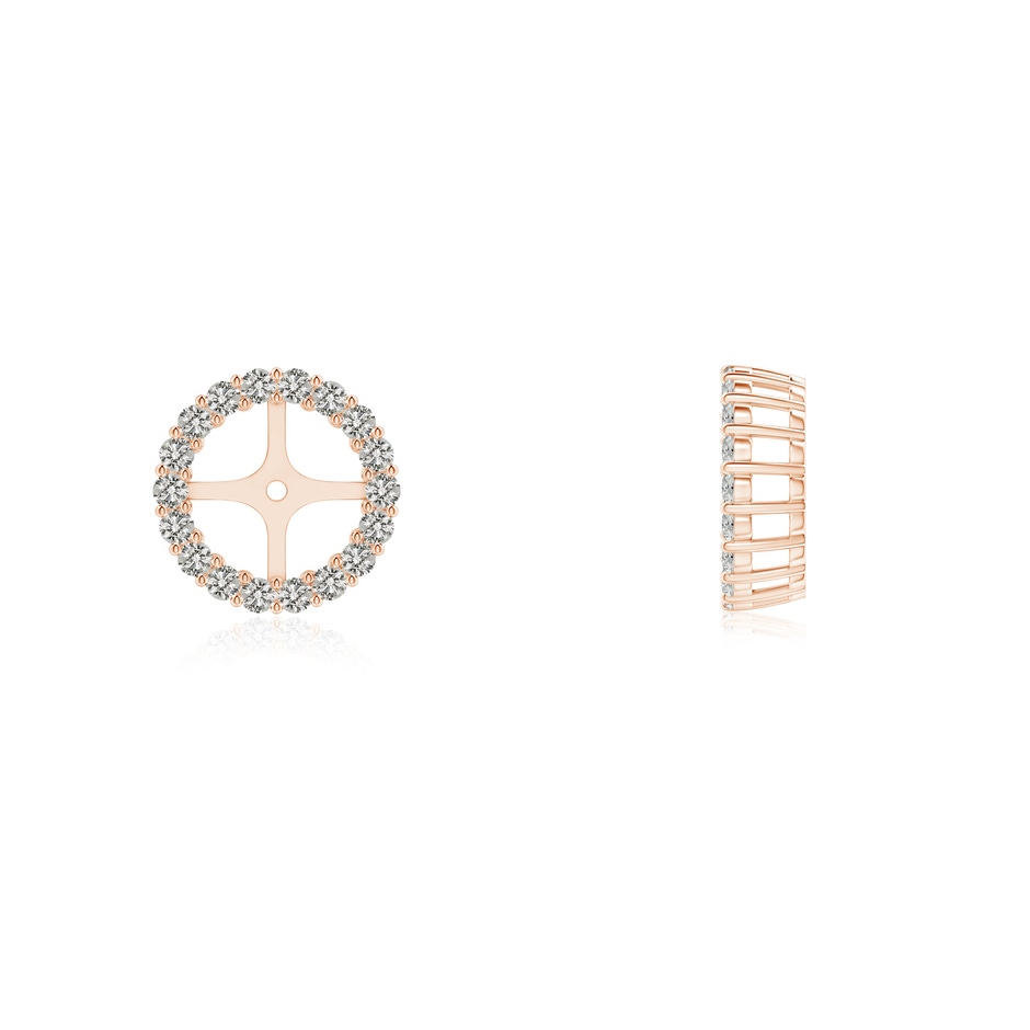1.25mm KI3 Prong-Set Diamond Halo Earring Jackets in Rose Gold side 1