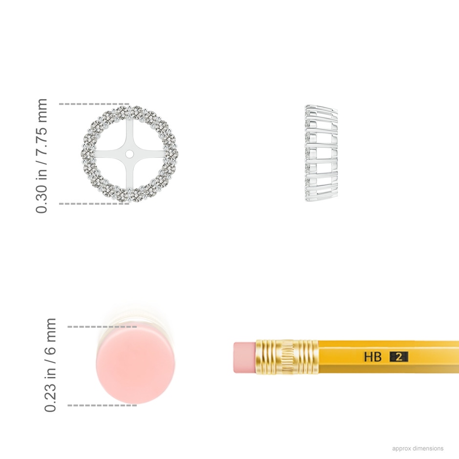 1.25mm KI3 Prong-Set Diamond Halo Earring Jackets in White Gold ruler