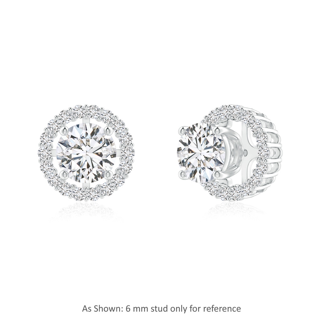 1.4mm HSI2 Prong-Set Diamond Halo Earring Jackets in White Gold Side 1