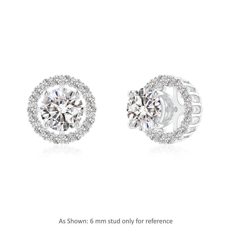 1.4mm IJI1I2 Prong-Set Diamond Halo Earring Jackets in White Gold side 1