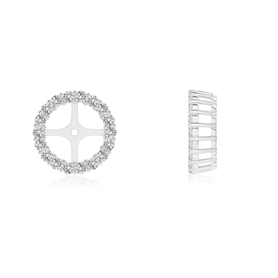 1.4mm IJI1I2 Prong-Set Diamond Halo Earring Jackets in White Gold side 1