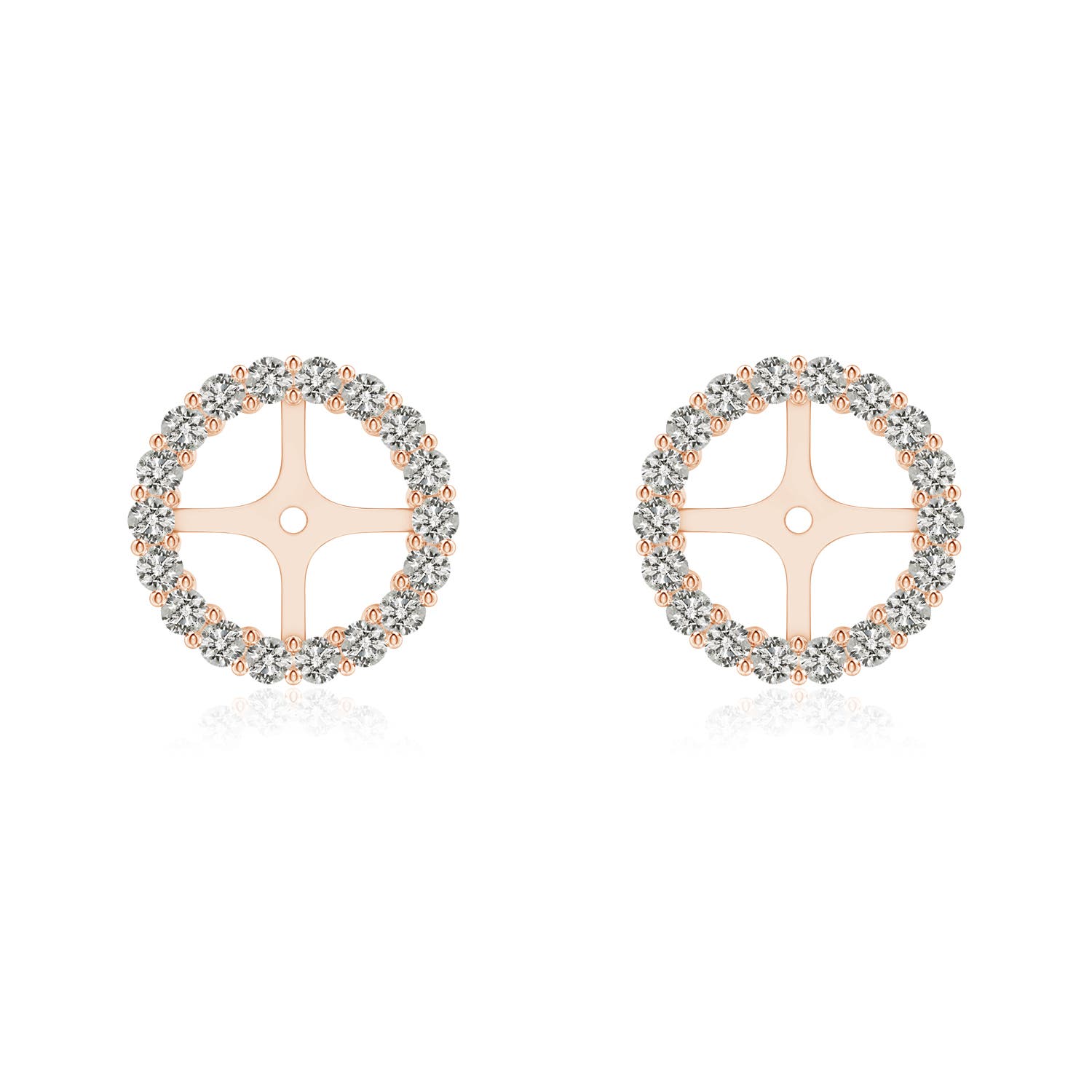 Angara 0.43 CTW Prong-Set Diamond Halo Earring Jackets in 14K Rose Gold